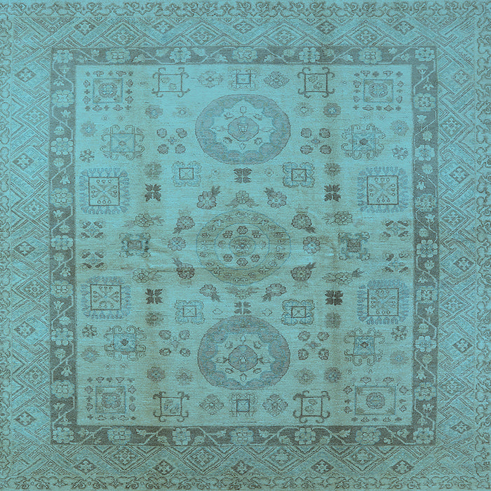 Square Oriental Light Blue Industrial Rug, urb3157lblu