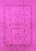 Machine Washable Oriental Pink Industrial Rug, wshurb3157pnk
