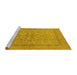 Sideview of Machine Washable Oriental Yellow Industrial Rug, wshurb3157yw