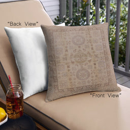 Front View of Mid-Century Modern Urban Square Light Copper Gold Throw Pillow, 18 inch by 18 inch, pwurb3157