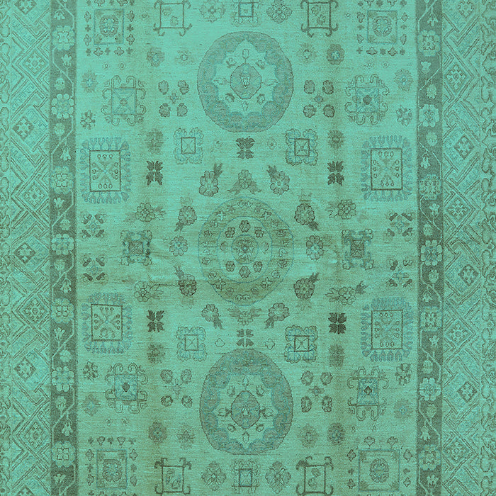 Machine Washable Oriental Turquoise Industrial Area Rugs, wshurb3157turq