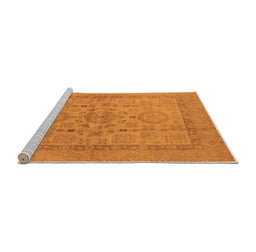 Sideview of Machine Washable Oriental Orange Industrial Area Rugs, wshurb3157org