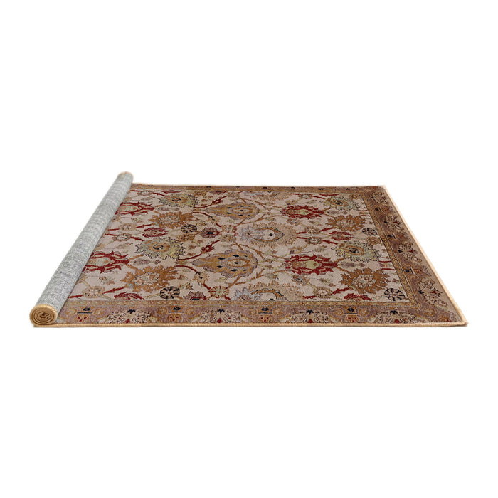 Sideview of Machine Washable Industrial Modern Chestnut Red Rug, wshurb3158
