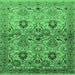 Square Oriental Emerald Green Industrial Rug, urb3158emgrn