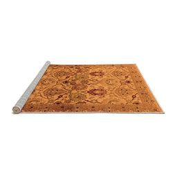 Sideview of Machine Washable Oriental Orange Industrial Area Rugs, wshurb3158org