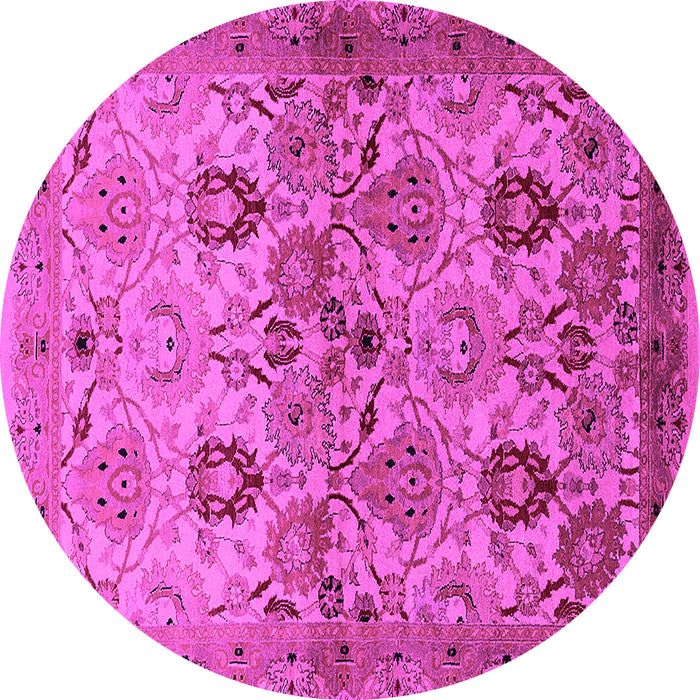 Round Oriental Pink Industrial Rug, urb3158pnk