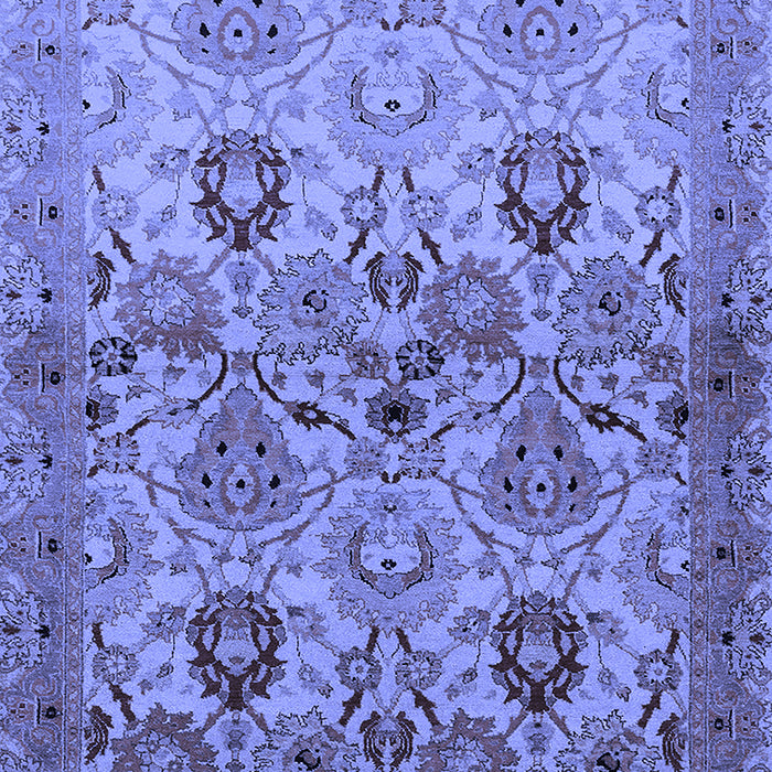 Machine Washable Oriental Blue Industrial Rug, wshurb3158blu
