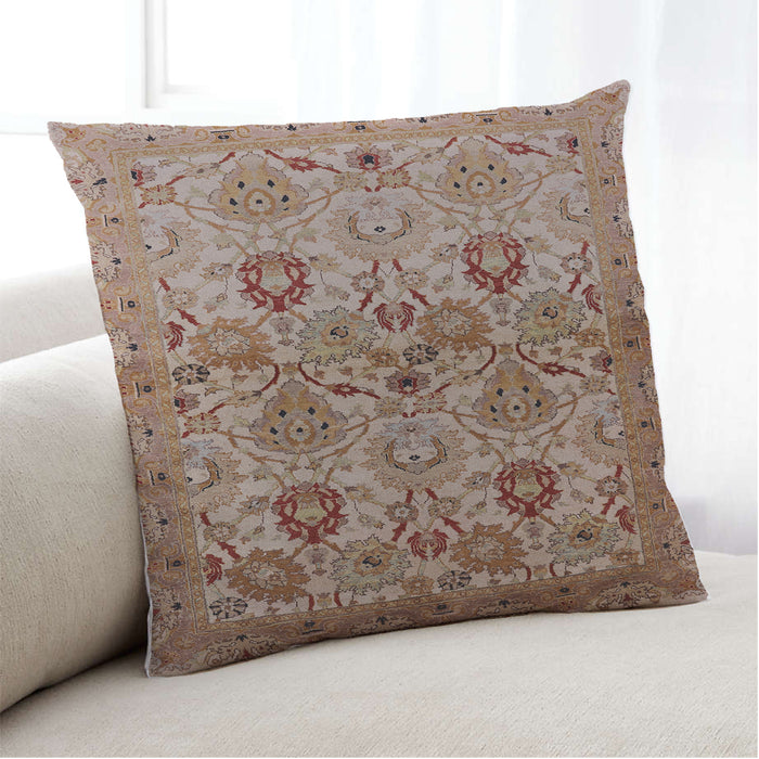 Lifestyle Image of Mid-Century Modern Urban Square Chestnut Red Throw Pillow, 18 inch by 18 inch, pwurb3158