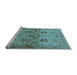 Sideview of Machine Washable Oriental Light Blue Industrial Rug, wshurb3158lblu