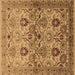 Square Machine Washable Oriental Brown Industrial Rug, wshurb3158brn