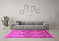 Machine Washable Oriental Pink Industrial Rug, wshurb3158pnk