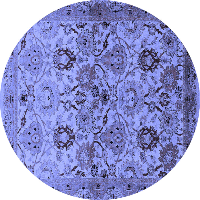Round Oriental Blue Industrial Rug, urb3158blu