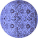 Round Oriental Blue Industrial Rug, urb3158blu