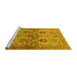 Sideview of Machine Washable Oriental Yellow Industrial Rug, wshurb3158yw