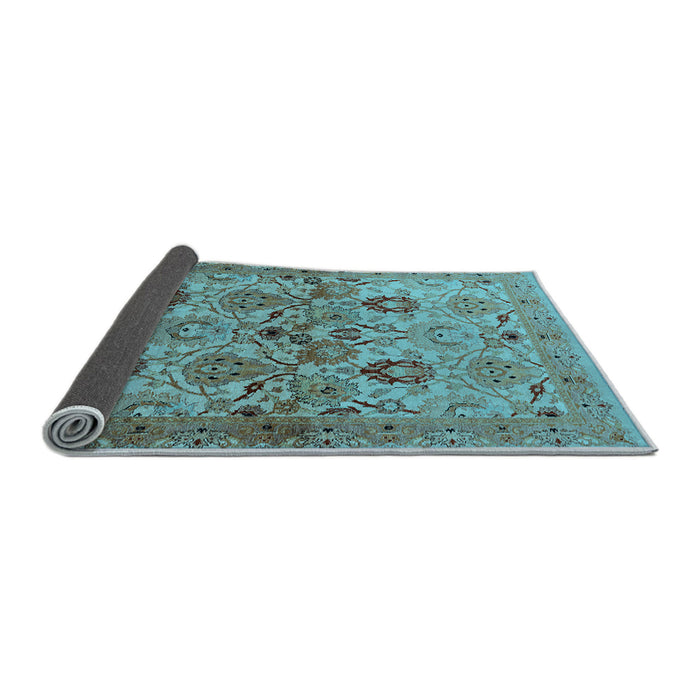 Sideview of Oriental Light Blue Industrial Rug, urb3158lblu