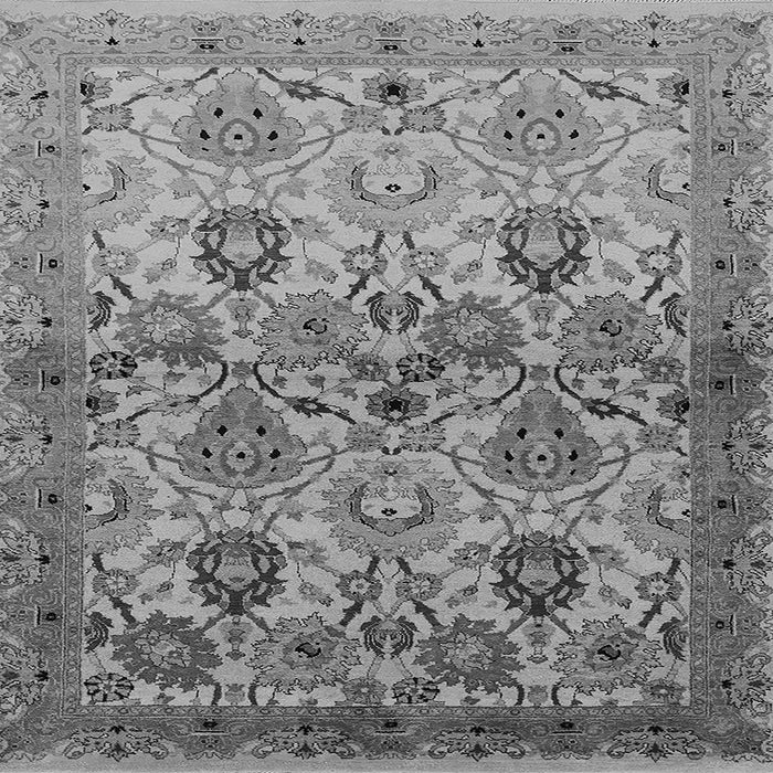 Square Machine Washable Oriental Gray Industrial Rug, wshurb3158gry