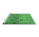 Sideview of Machine Washable Oriental Emerald Green Industrial Area Rugs, wshurb3158emgrn