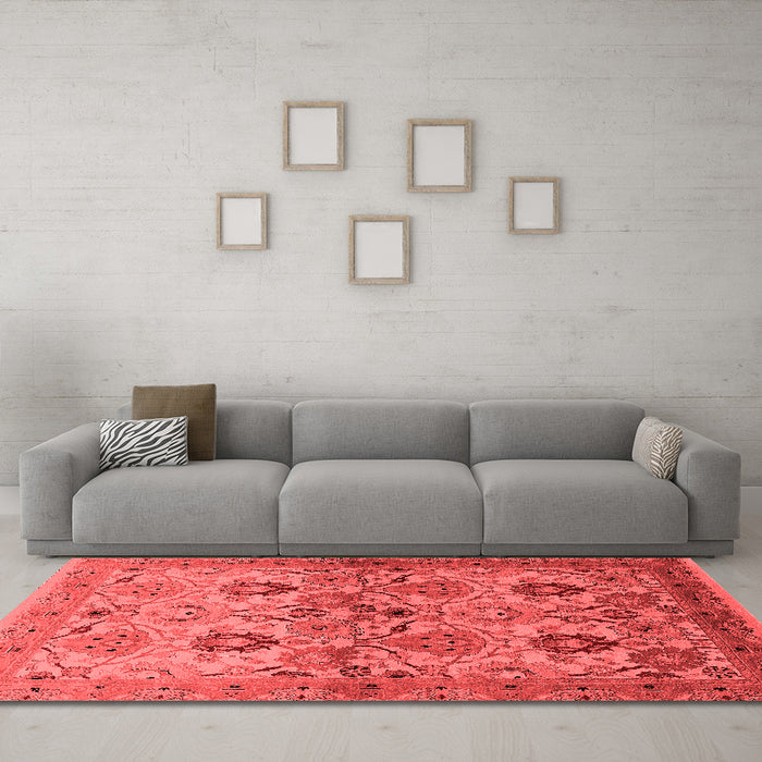 Industrial Red Washable Rugs