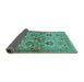 Sideview of Oriental Turquoise Industrial Rug, urb3158turq