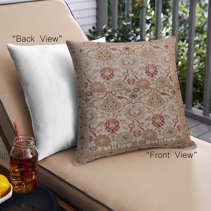 Front View of Mid-Century Modern Urban Square Chestnut Red Throw Pillow, 18 inch by 18 inch, pwurb3158