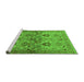 Sideview of Machine Washable Oriental Green Industrial Area Rugs, wshurb3158grn