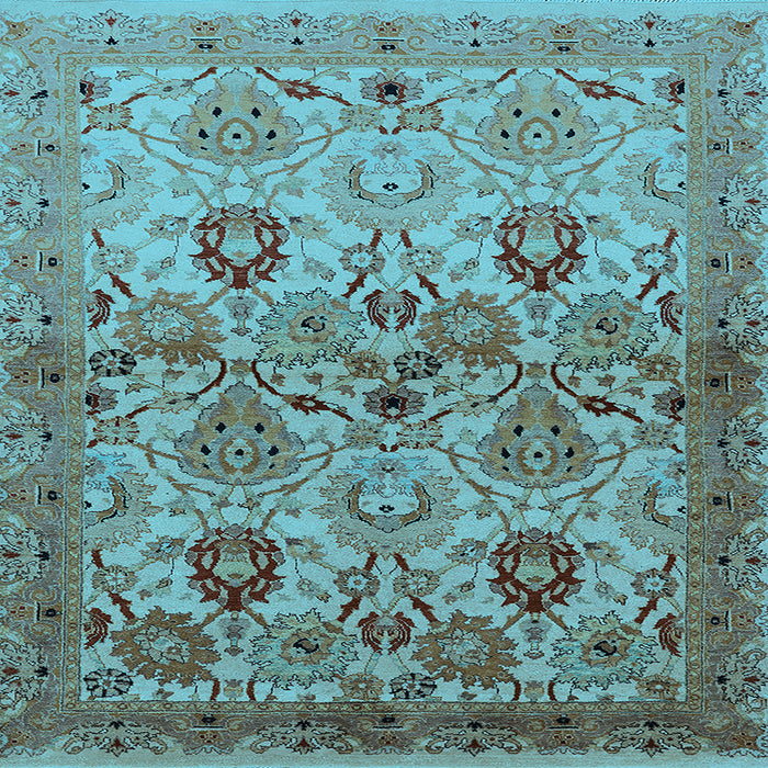 Square Oriental Light Blue Industrial Rug, urb3158lblu