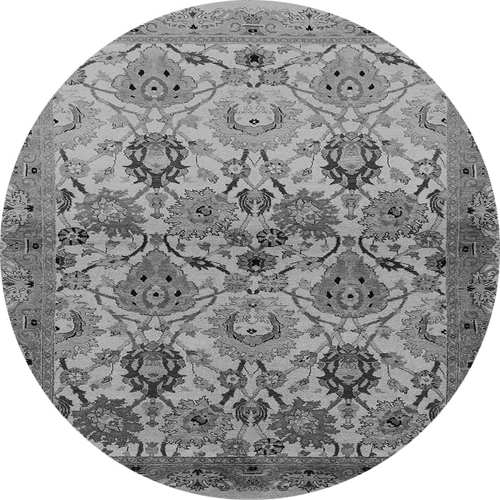 Round Oriental Gray Industrial Rug, urb3158gry