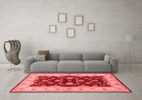 Machine Washable Oriental Red Industrial Rug, wshurb3159red