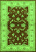 Machine Washable Oriental Green Industrial Area Rugs, wshurb3159grn