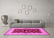 Machine Washable Oriental Pink Industrial Rug in a Living Room, wshurb3159pnk