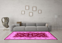 Machine Washable Oriental Pink Industrial Rug, wshurb3159pnk