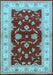 Machine Washable Oriental Light Blue Industrial Rug, wshurb3159lblu