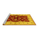 Sideview of Machine Washable Oriental Yellow Industrial Rug, wshurb3159yw