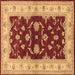 Square Machine Washable Oriental Brown Industrial Rug, wshurb3159brn