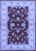 Machine Washable Oriental Blue Industrial Rug, wshurb3159blu