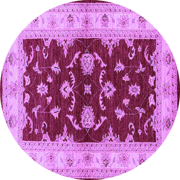 Round Machine Washable Oriental Purple Industrial Area Rugs, wshurb3159pur