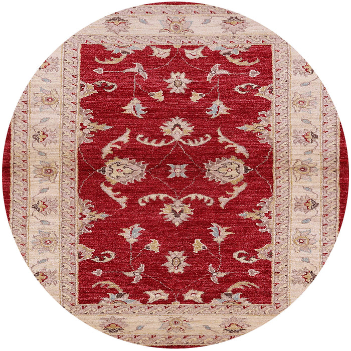 Round Machine Washable Industrial Modern Pastel Orange Rug, wshurb3159