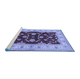 Sideview of Machine Washable Oriental Blue Industrial Rug, wshurb3159blu