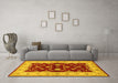 Machine Washable Oriental Yellow Industrial Rug in a Living Room, wshurb3159yw