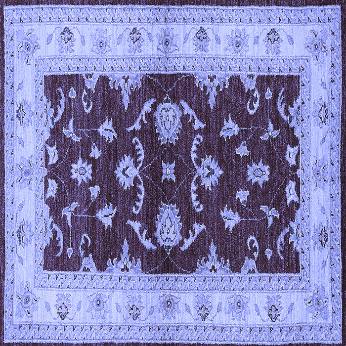 Square Machine Washable Oriental Blue Industrial Rug, wshurb3159blu
