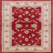 Square Mid-Century Modern Pastel Orange Oriental Rug, urb3159