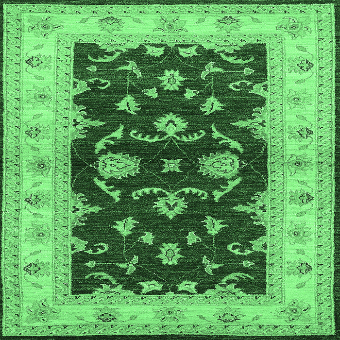 Square Oriental Emerald Green Industrial Rug, urb3159emgrn