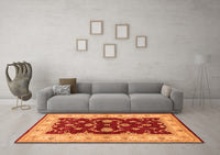 Machine Washable Oriental Orange Industrial Rug, wshurb3159org