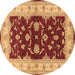 Round Oriental Brown Industrial Rug, urb3159brn