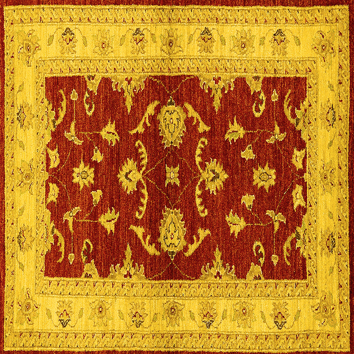 Square Oriental Yellow Industrial Rug, urb3159yw