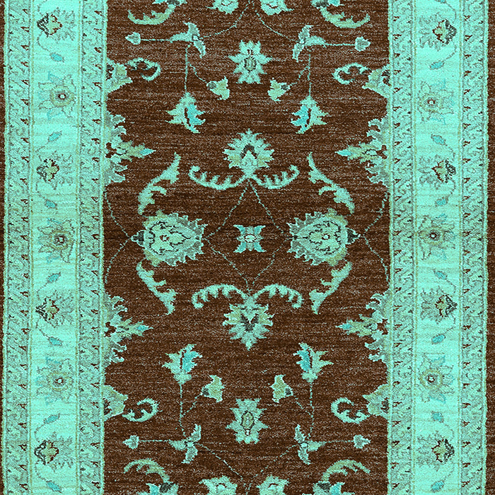 Machine Washable Oriental Turquoise Industrial Area Rugs, wshurb3159turq