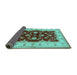 Sideview of Oriental Turquoise Industrial Rug, urb3159turq