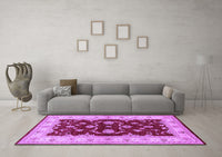 Machine Washable Oriental Purple Industrial Rug, wshurb3159pur