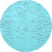 Round Machine Washable Solid Light Blue Modern Rug, wshurb315lblu