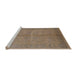 Sideview of Machine Washable Industrial Modern Dark Gold Brown Rug, wshurb3160